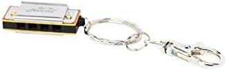Harmo Mini-Mo Keychain Harmonica, 4 Hole 8 Tunes Type C Mini Harmonica Keychain, Stylish and Portable Mini Keychain