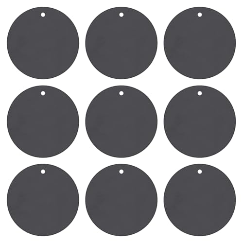 Queenbox 0.5in 120Pcs Round Iridescent Sequin with Hole, Flat PVC Glitter Loose Paillettes Spangles for Sewing Clothing Embroidery Bag, Solid Black