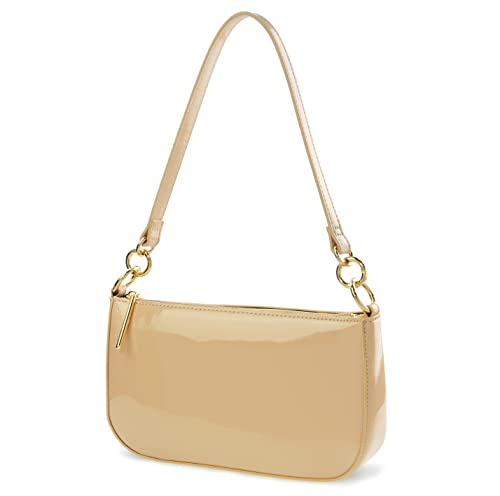 Bolso de hombro para mujer piel sintética brillante miniatura 1
