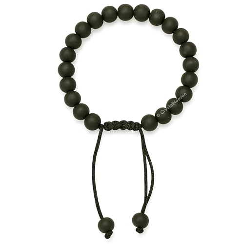 Crystal Heaven Certified Karungali Bracelet Original for Men Women - Black Ebony Wood Bracelet - Original and Natural Karukali Malai for Men Women Pooja Supplies (Adjustable)