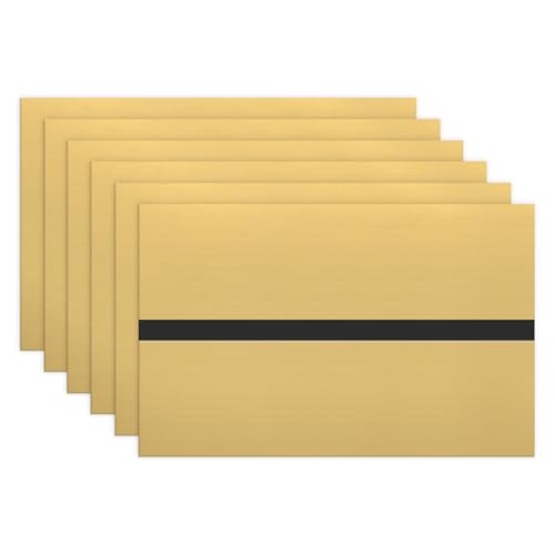 Image of M METERXITY 6-Pack Engraving Blank Materials Double Color 7x11 Inch, 1.3mm Thick ABS Plastic Sheet Yard Signs Name Plate for Door /Office /Home /Conference /Hotel /DIY Carving[Gold /Black]