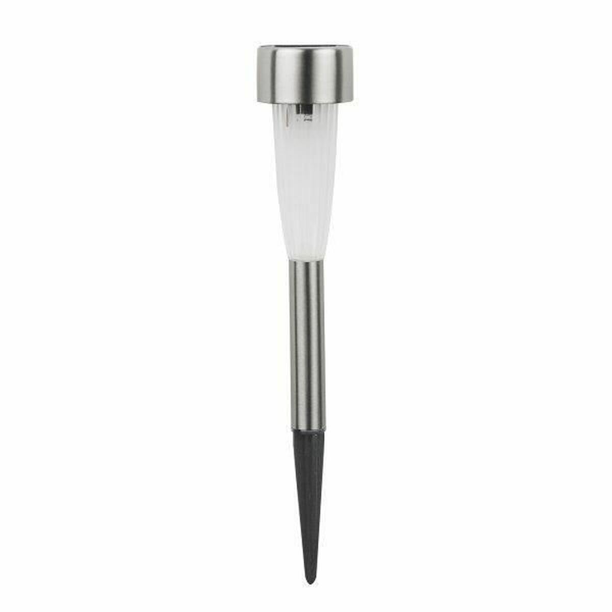 Smart Solar Fluted Stainless Steel Light 10 Pack - Silver.