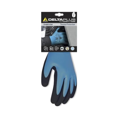Delta Plus VV836BL09 PVC/Nitrile On Polyamide Strap Glove, PVC/Nitrile Coating, 30 Cm, Blue, 09