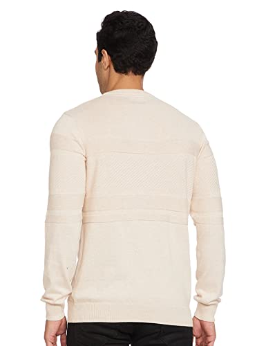 Image of Max Men Textured Flat Knit Long Sleeve Cotton Sweater