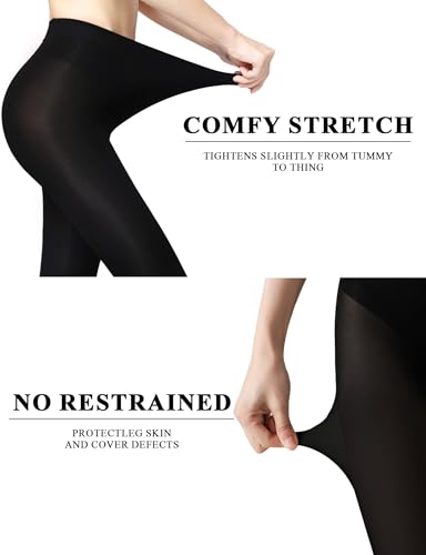 Buauty 2 Pairs 80D Tights for Women,Women's Sheer Black Tights,Soft Opaque Pantyhose and Stockings for Comfort and Elegance4