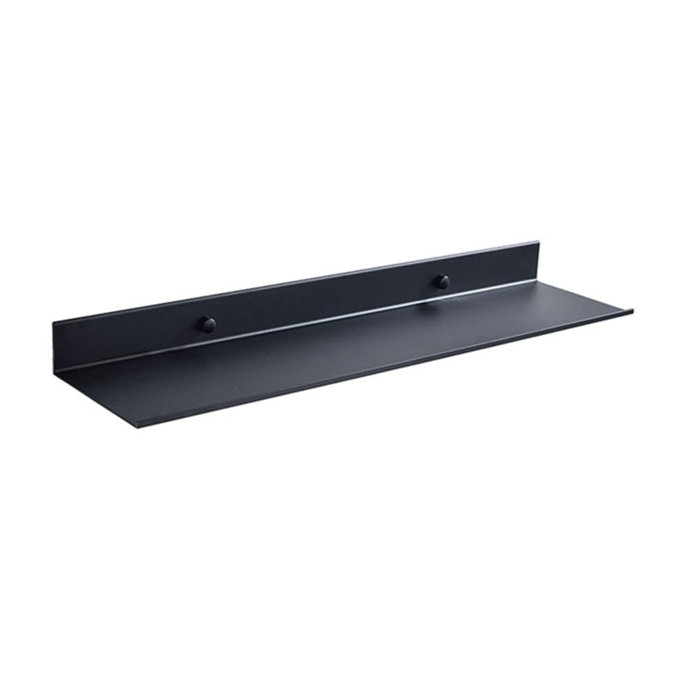 CTRLZS Floating Wall Shelf Black for Kitchen Bathroom Storage Rack Mirror Metal Shower Corner Shelves Organizer Cabinet Home A