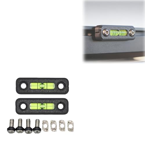Generic T-Slot Bubble Level Compatible with Intrepid, Compatible with Roofnest, Compatible with FSR, with Stainless Steel Fittings And Center Alignment Indicator, Rooftop Tent Level Kit.