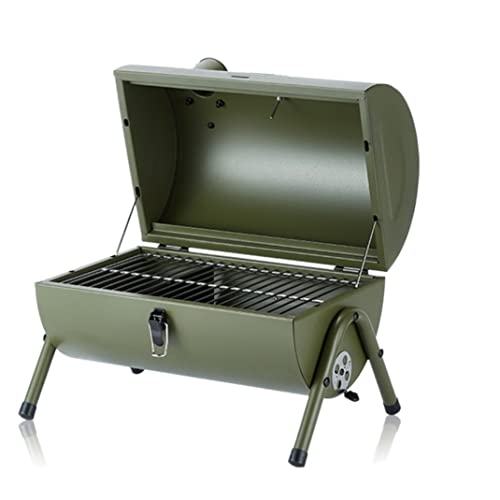 Parrilla de carbón portátil con tapa y asa, parrilla plegable para barbacoa para cocinar al aire libre, camping y picnics