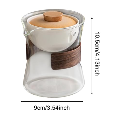 Tetera de vidrio Gong Fu de 210 ml con tapa naranja transparente Qectial 3