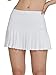 Westkun Gonna da Casuale Sportiva da Donna Minigonna con Tasche Laterali e Pantaloni Interni Gonne Pieghettate della Scuola di Pattinaggio(Bianco,S)