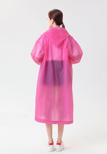 Image of Rain Ponchos for Adults, Reusable PEVA Rain Coats for Women Men Waterproof Lightweight Long Rain Jackets with Hood