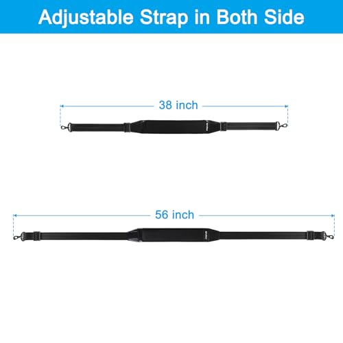 MOSISO 59 inch Shoulder Strap,Soft Adjustable Breathable Universal Replacement Non-Slip Strap with Fix Padded & Metal Swivel Hooks for Laptop Shoulder Messenger Bag/Crossbody Bag/Duffel, Black4