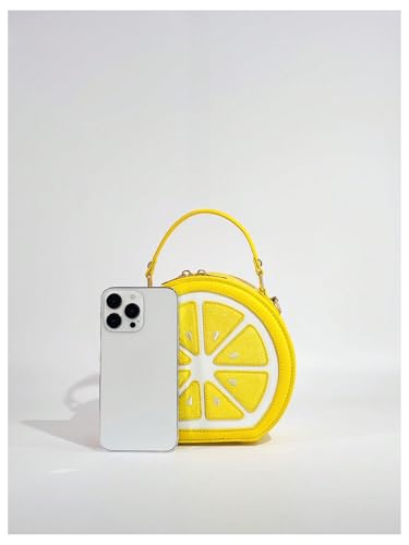 Verdusa Women's Y2K Lemon Crossbody Bags Top Handle PU Leather Shoulder Handbags4