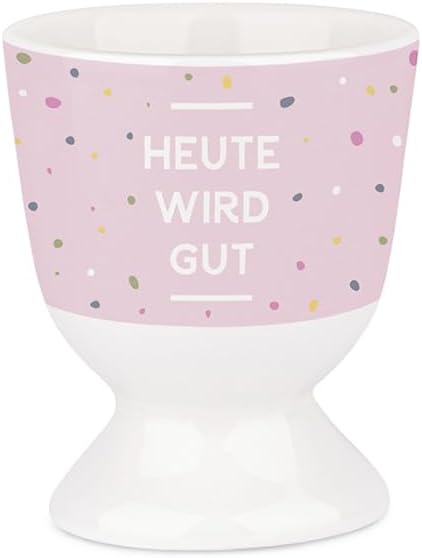 Graphic Workshop Egg Cup with Real Gold | Porcelain Mug | Heute wird gut