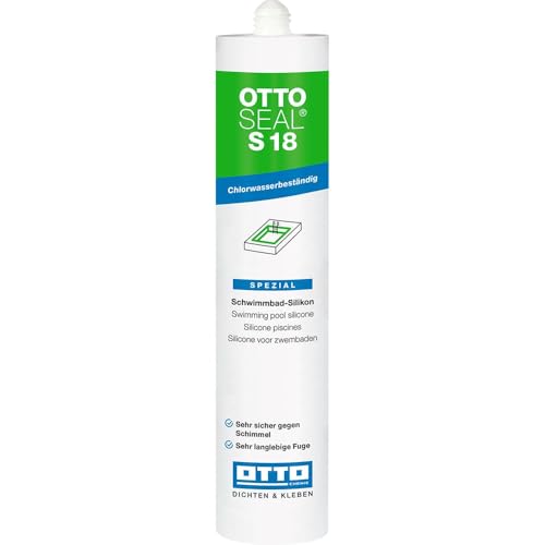 OTTOSEAL S 18 Schwimmbad-Silikon C00 transparent 310ml – Chlorwasserbeständig – Sicher gegen Schimmel – Extrem widerstandsfähig – Ideal für den Dauernassbereich