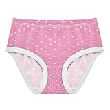Joisal Cotton Toddler Girls Underwear White Dots Pink Girl Panties Cute Fun Kids Briefs Undies 3T
