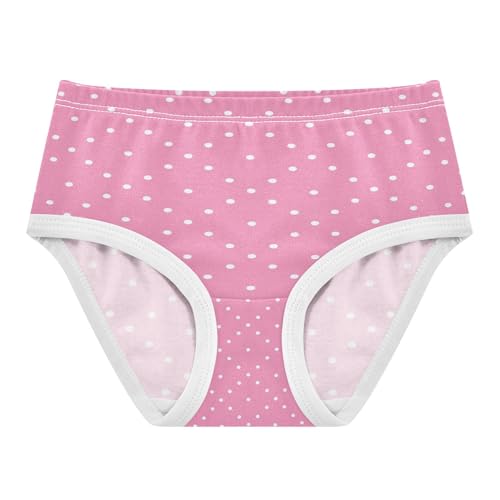 Joisal Cotton Toddler Girls Underwear White Dots Pink Girl Panties Cute Fun Kids Briefs Undies 3T