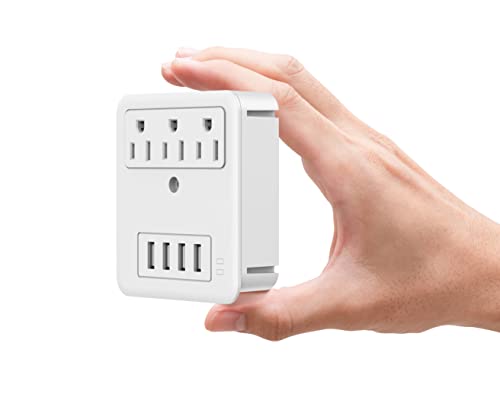 LAX Gadgets Multi-Plug Outlet Extender with Reliable Surge Protector Circuit - Suitable for Home,...