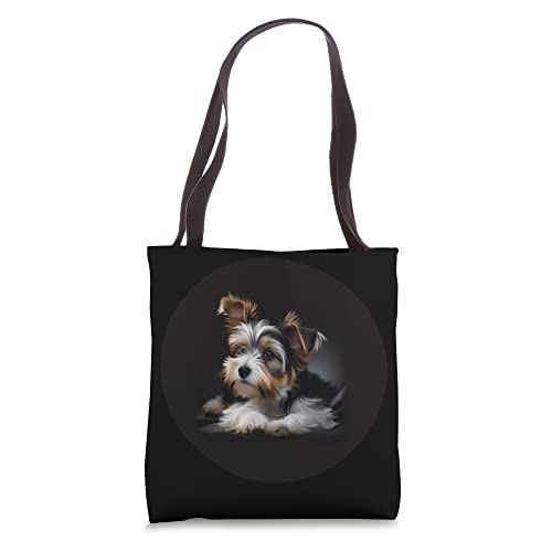 Bolso Tote con ilustración de perro Biewer Terrier Yorkie miniatura 1