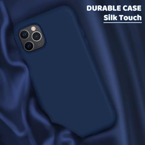 Image of DIZORO Microfiber Candy Case Compatible for iPhone 11 Pro 5.8 inch, Shockproof Slim Back Cover Liquid Silicone Case - Blue