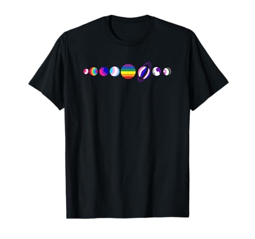 Gay Pride Planeten LGBTQ Queer LGBTQI Pride Flag T-Shirt