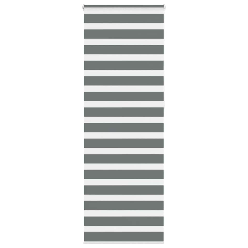 Doppelrollo Dunkelgrau 90x230 cm Zebra Stoffbreite 85,9 cm 100 Prozent Polyester, zweilagig Blickdicht und transparent für Sichtschutz und Verdunkelung