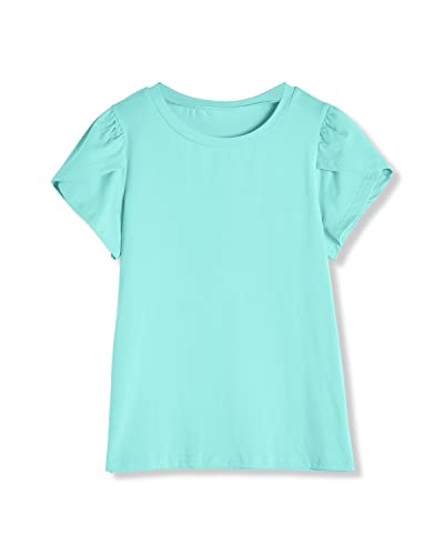 Goranbon Girls' Summer T Shirts Crewneck Petal Short Sleeve Cute Casual Tops3
