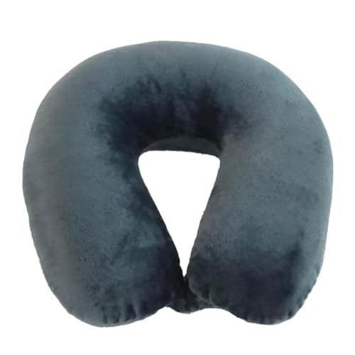 Wolf Essentials Adult Cozy Soft Microfiber Neck Pillow for Travel – Compact, Machine Washable – Perfect for Airplane, Car, or Home Use – Filled and Finished in The USA – Charcoal