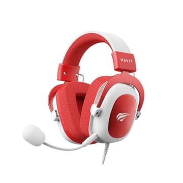 Headphone Fone de Ouvido Havit HV-H2002d Red, Gamer, com Microfone, Falante 53mm, Plug 3, 5mm: compatível com XBOX ONE e PS4, HAVIT, HV-H2002d Cor Vermelho e Branco