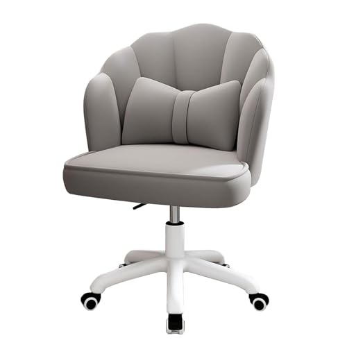 ZHIGUANYUN Silla de Maquillaje giratoria de Terciopelo,Silla giratoria de 360° para Sala de Estar y Dormitorio，Silla Giratoria de Estudio Silla Pequeño Ajustable en Altura para Niños/Juvenil Grey
