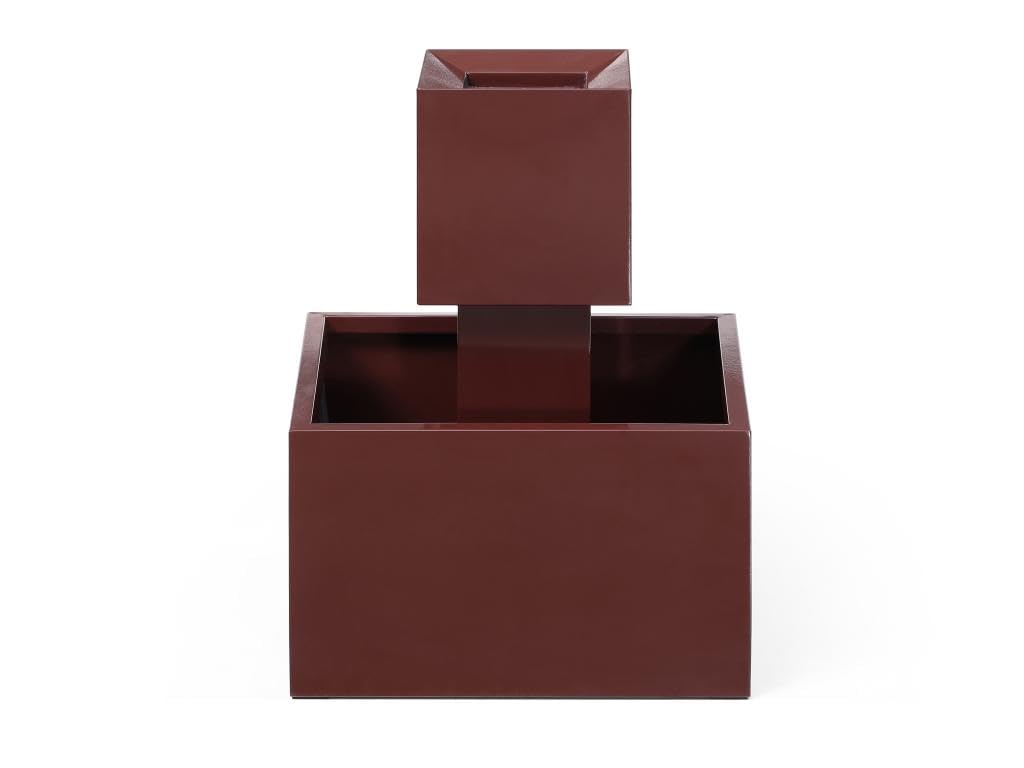 Vente-unique - Fuente de Exterior de Acero Inoxidable con LED - Alt. 65 cm - Terracota - CARDINA