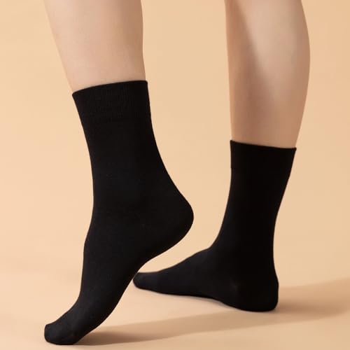 Ndoobiy 6 Pairs Womens Crew Socks Soft Cotton Boot Socks Size 6-9 9-11 Above Ankle Socks4