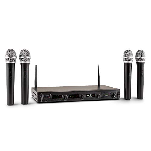 Malone Duett Quartett Fix V1 juego de micrófonos inalámbricos (UHF, 4 micrófonos inalámbricos incluidos, alcance 50 m, batería larga duración, protección contra chasquidos) Cover
