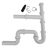 Gestion efficace des déchets : ce kit de tuyau d'évacuation double évier en polypropylène est conçu pour gérer efficacement les déchets de votre évier de cuisine, drainage fluide tout en améliorant l'hygiène dans votre espace culinaire.