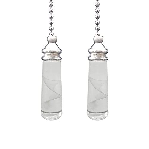 NewZC 2 Pcs Bathroom Light Pull Cord Weight Handle with 100 cm Pull Chain Extension Connector