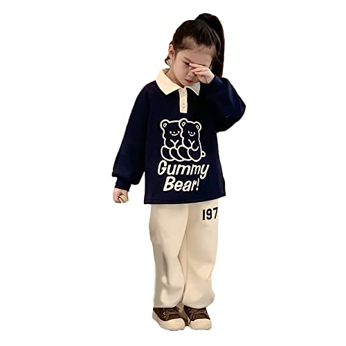 Girls Polo Sweater Winter Children's Thickened top Girl's Casual Clothes