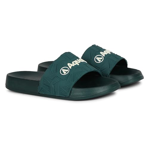 Image of Aqualite NEO-266 Men Slide Slippers with Comfotable Sole Slip-On Flat Flip Flops, Sliders, Chappal & Comfort Insole Slipper for Men