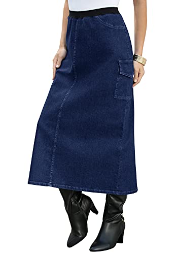 Roaman's Women's Plus Size Plus Size Invisible Stretch All Day Cargo Skirt