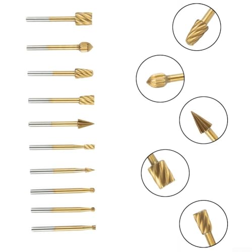 Set de 10 fresas rotativas de carburo para metal y madera miniatura 5