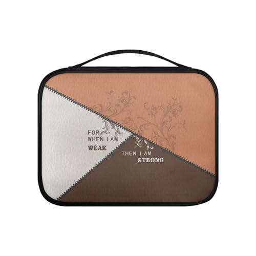 Bible Bags with Zipper for Women PU Leather Carrying Book Case Lightweight Church Tote Bags Portable Organizer Bag Storage Study Supplies (Color Block Design)