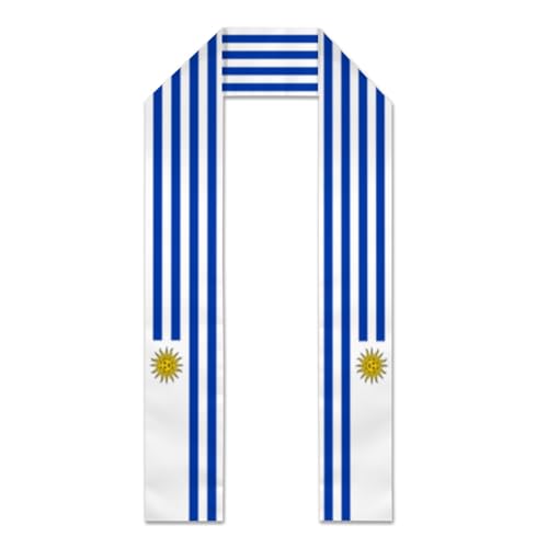 Vintage Uruguay Uruguayan Flag Graduation Stole Sash Shawl for Men Women Thickened Scarf for International Students Teachers Study Aboard Graduate Gift 72 inches Unisex
