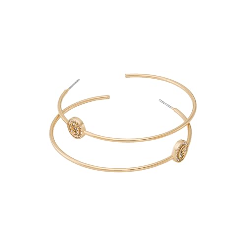Michael Kors Women's Gold-Tone Brass Logo Hoop Earrings (Model: MKJ8172710)2