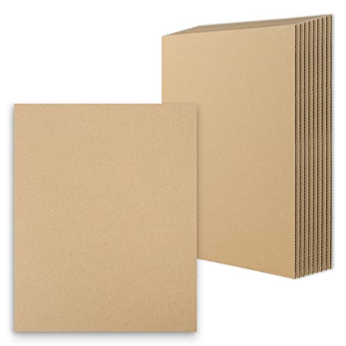 Image of Golden State Art 10 Pack 8x10 Corrugated Cardboard Sheets 1 /8 inch Flat Inserts | Flat Layer Pads, Corrugated Card Board Inserts For Packing, Mailing or DIY Art Crafts, Box Dividers (Brown)