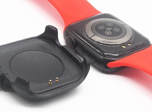 SKYCELL Magnetic Watch Charging Holder 2 Pin Cable Compatible for T55 / T500 Watch Cable,T55,T500 Charger 4Mm Adapter Length 20 Cm For Smartwatch (Square Charger),Black