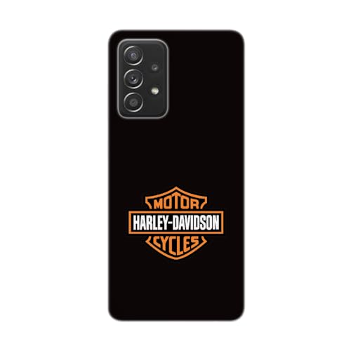 SUPER FABRIQUE Custodia Trasparente per Samsung Galaxy, Stampata in Francia, Logo Harley Davidson (Galaxy A52s 5G)