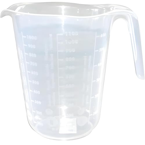 PARENCE.- Dispenser in plastica 1L - Misurazione precisa, grande capacità 1000ML, impugnatura ergonomica - nero graduazione/cucina