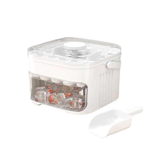 Molde de hielo doble capa con tapa 25 cubos blanco miniatura 6
