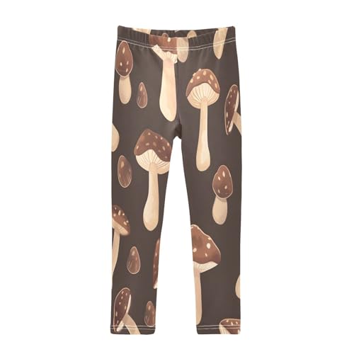 Bolaz Toddler Girls Leggings Printed Yoga Pants Leggings Chocolate Mushrooms for Kids