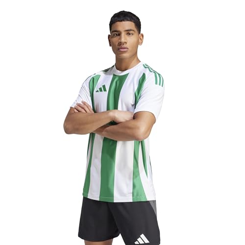 adidas Herren Striped 24 Jersey Shirt, White/Team Green, XL – Ansicht 2
