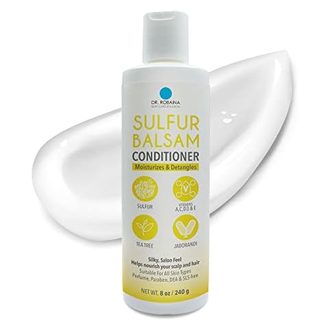 Dr. Robaina Sulfur Balsam Conditioner – Hydrating and Detangling Sulfur Conditioner for Sensitive Scalp – Soothes Seborrheic Dermatitis and Psoriasis – Made in the USA (Pack of 1) Cover